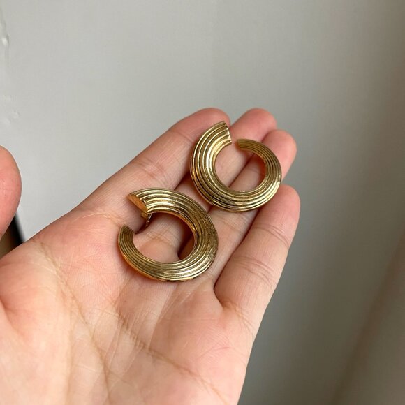 EUC Deve 18k Gold Vermeil Croissance Illimitée Hoop Earrings - Picture 3 of 6